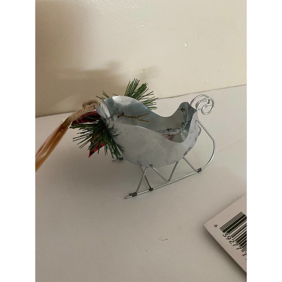 Buffalo Check plaid Santa Sleigh Christmas ornaments collection set bundle lot - Picture 11 of 11